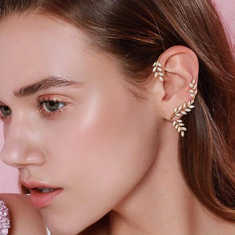 Vercret Gold Cuff Earrings for Women Cartilage Ear Cuff CZ Adjustable Ear Clip Wrap Around Earring No Piercing - Image 1